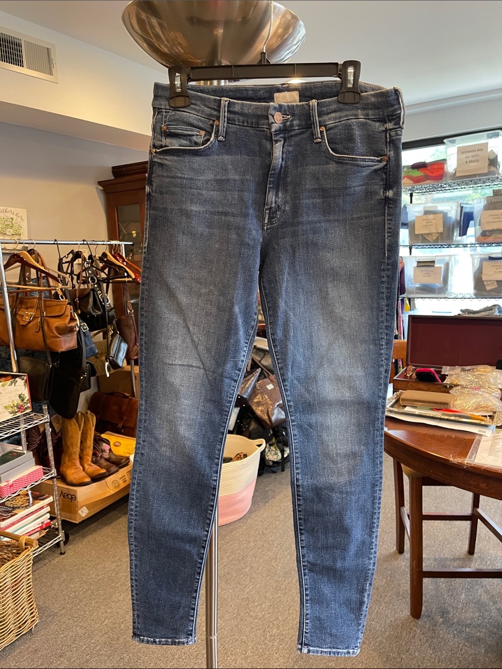MOTHER The Looker Skinny Jeans Size 29 Grooving Faded Blue Denim Wash Mid Rise